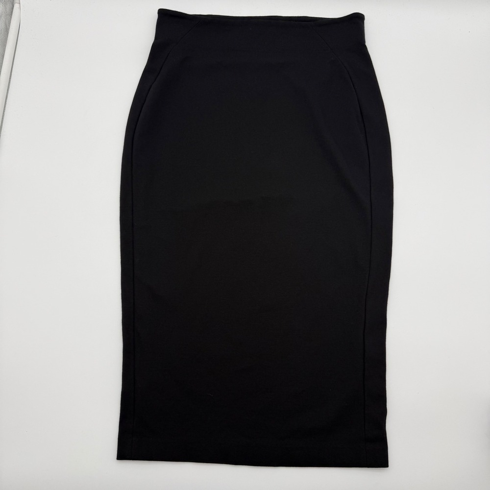 Vince Camuto Women's S Black Ponte Pencil Midi Skirt Stretch Office Siren - Picture 2 of 7